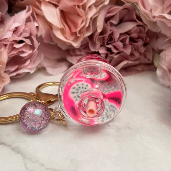 Boho Chic Dragon Fruit Infused Water Drink Keychain Charm - Picture 10 of 17
